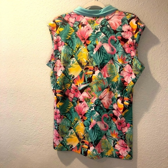 Tropical Shapes Women's Rolo Golf Sleeveless Top size XXL - Picture 7 of 9